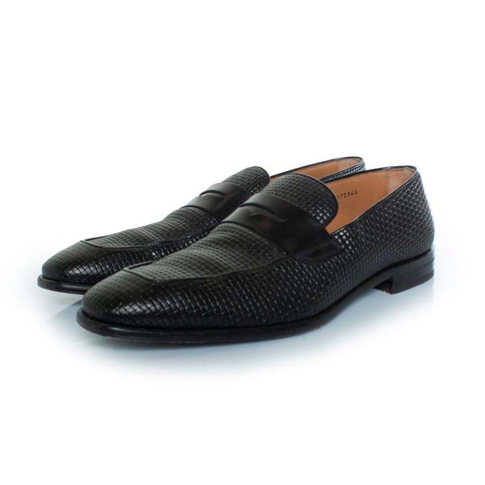 Boss Lisbon Woven Leather Loafers